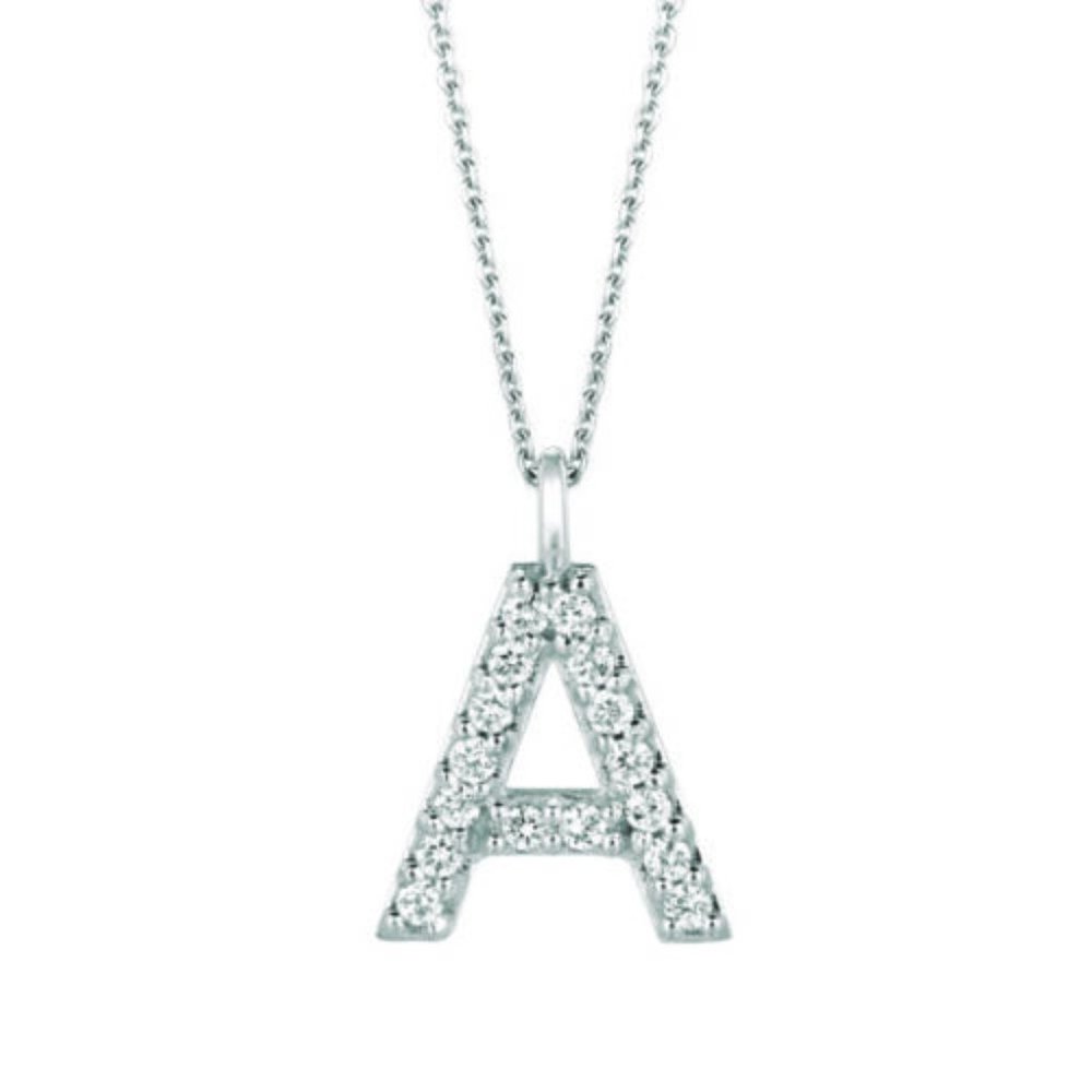 0.15 Carat Natural Diamond A Necklace 14K White